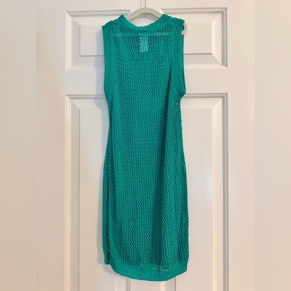 Beach Lingo Sz M Turquoise Mesh Beach Cover-Up - Picture 2 of 8